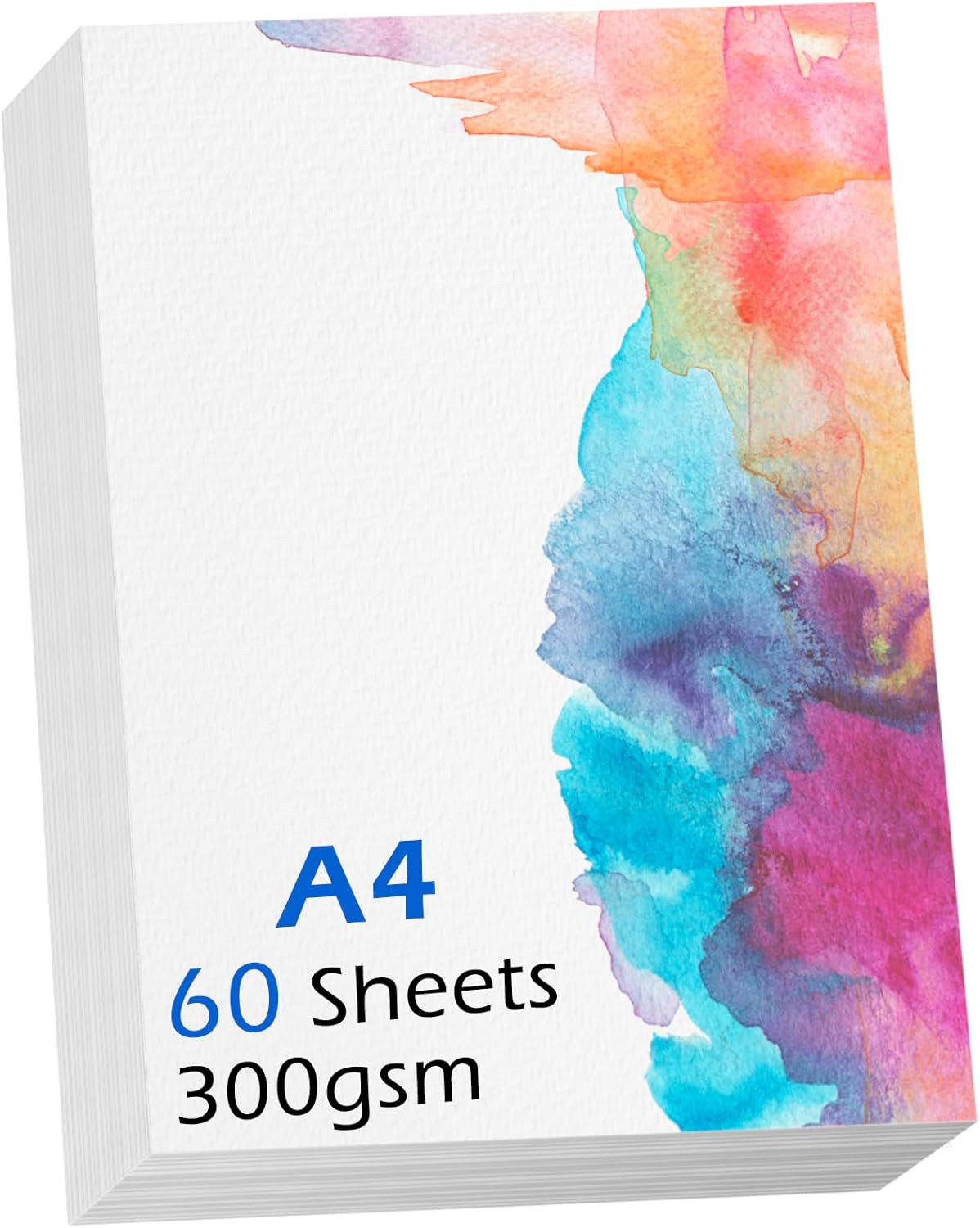 Watercolour Paper A4 X 60 Sheets, 140 Lb 300 GSM Natural Cotton Paper Student Gr