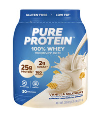 Pure Protein Whey Protein Powder, Vanilla Cream, 1.75 lb