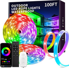 100Ft 2X50Ft Outdoor Led Strip Lights Waterproof IP68, RGB Outdoor Led Lights w