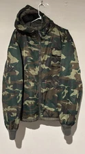 Schott Nyc Reversible Camouflage Jacket Heavy Hooded Sweat Shirt 2XL