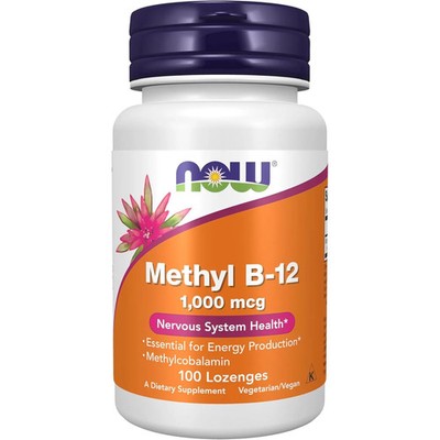 NOW Foods Methyl B-12(Methylcobalamin)1mg,Nervous System Health,100Lozenges