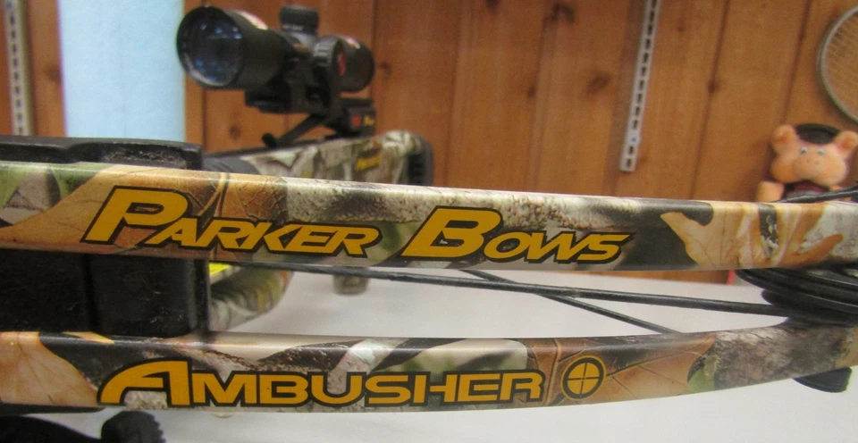 Охотничий арбалет Parker Ambusher с красным горячим прицелом (красный/зеленый) и колчаном - камуфляж - Изображение 2 из 4