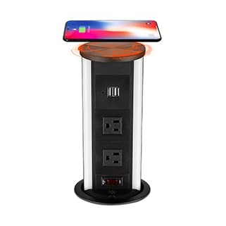 Automatic Pop Up with 10W Induction Wireless Charger, 2 Power Outlets 15A, 2 ...