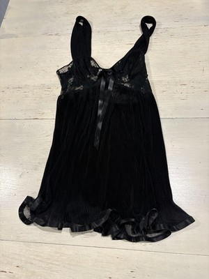 Profil Intimi Babydoll Nightgown Womens Small Lace Sheer Pleated Italy Lingerie