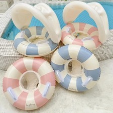 Inflatable Baby Swimming Float,Kid Swimming Ring with Sun Canopy,Baby Pool Float