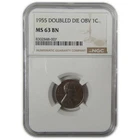 1955 DDO Double Die Obverse Lincoln Wheat Cent MS 63 BN NGC SKU:I20571