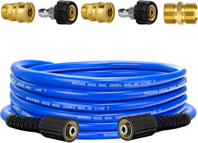 #ad Pressure Power Washer Hose 25 FT X 1 4quot; Super Flexible Kink Resistant Car Washe $47.74