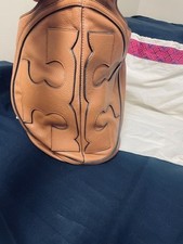 TORY BURCH ALL T/STACK T TAN PEBBLED LEATHER HOBO LARGE