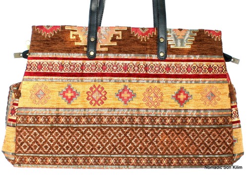 Turkish Textile handbag Ottoman/Kilim design - high quality hand crafted lined - Picture 10 of 10