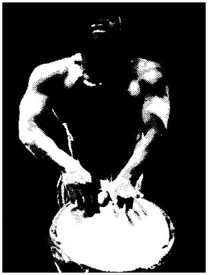 Wall Decor Poster.Fine Graphic Art Design.Playing Drums.Bongo.Room Bar art.266