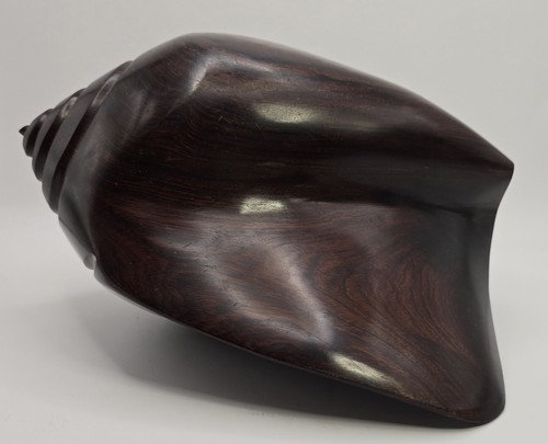 Vintage Hand Carved Iron Wood Conch Shell 10” Long Heavy - Picture 7 of 8