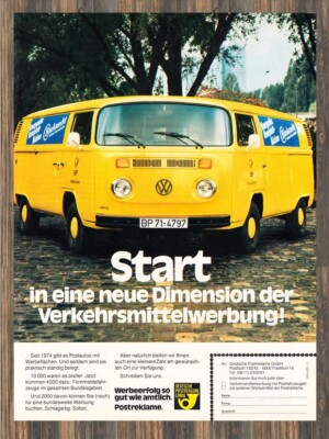 Volkswagen VW T2 Postreklame - Reklame Werbeanzeige Original-Werbung 1977