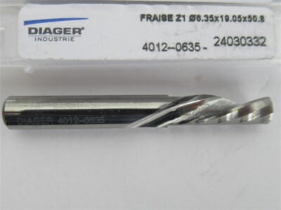 Diager 4012-0635 , 1/4'' Solid Carbide Single Tooth Down Cut Router Bit