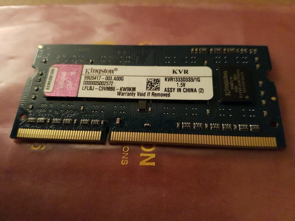 Kingston KVR1333D3S9/1G PC3-10600 DDR3 1333MHz CL9 204PIN LAPTOP MEMORY - Image 4 of 4