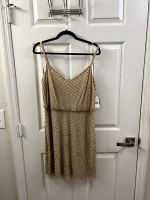 adrianna papell champagne gold dress Adrianna Papell AP1E209111