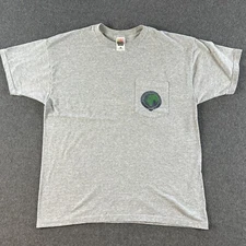 VTG Y2K Winrock International Shirt Mens XL Gray Pocket Tee Best Arkansas #4507