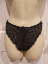 NWT  BLACK  LACEY THONG pantie  SMALL- SIZE - FITS 5