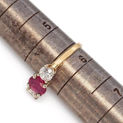 Vintage 14K Yellow & White Gold 1.05 Ct Ruby, 0.72 TCW Diamond