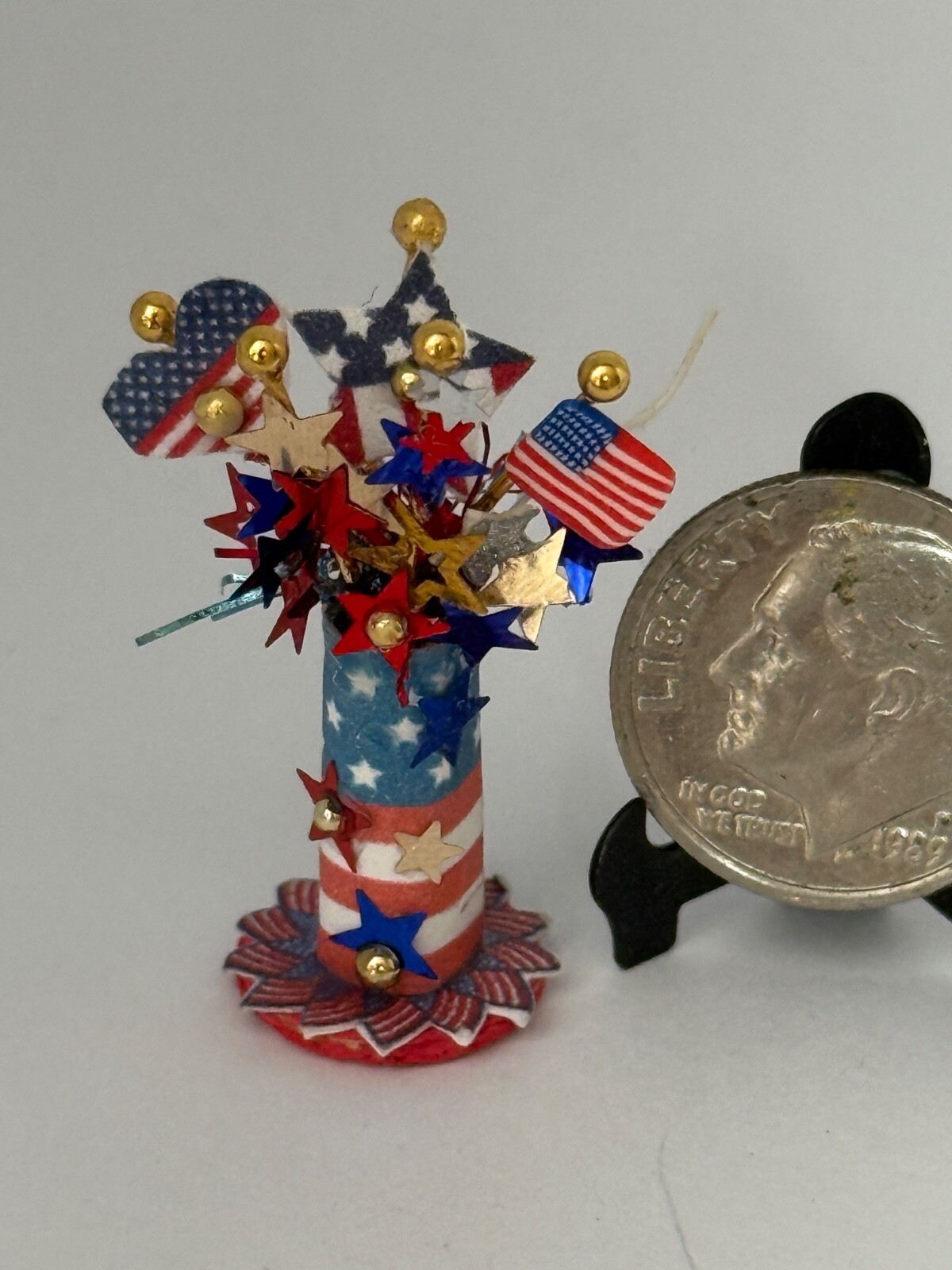 Artisan Fourth of July Firecracker Arrangement Centerpiece 1:12 Dollhouse Mini