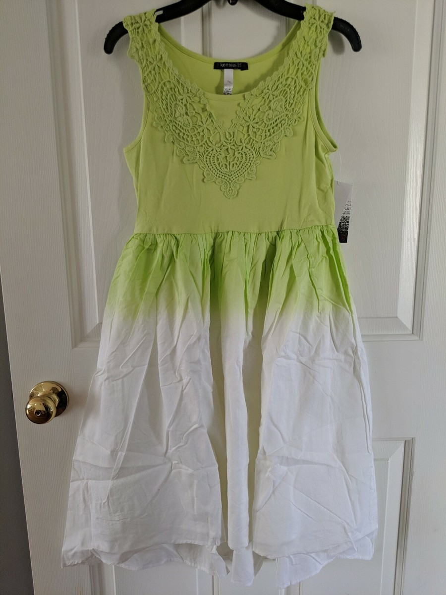 Kensie Girl Green and White Dress For Girls Size 14 NWT Kensie Girl Green and White Dress For Girls Size 14 NWT