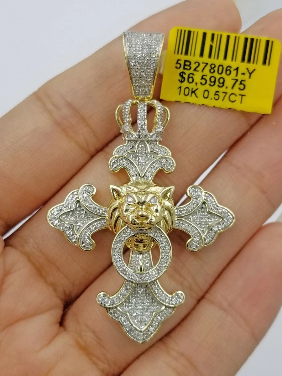 10k yellow gold cross pendant deals