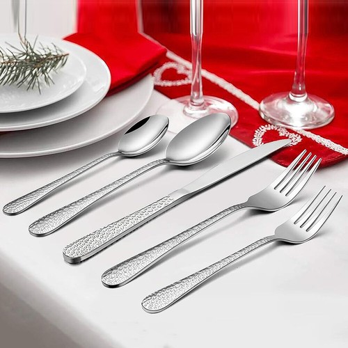 30x Cutlery Dinner Set Stainless Steel Metal Stand Rack Forks Tea Spoons Polish - Picture 2 of 8