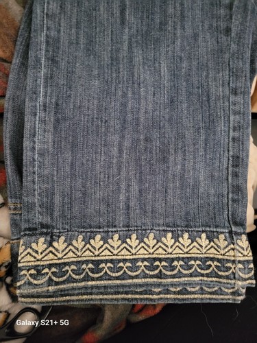 Coldwater Creek Denim Capris Metallic Embroidery Stretch Mid-Rise Women's 14 - Picture 6 of 8