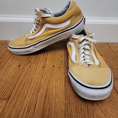 Vans Off The Wall Skate Shoes Women 8 Men 6.5 Old School Yellow Suede