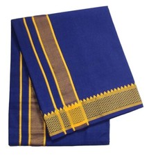Cotton Men's Single Dhoti 2 Mtrs Lungi With Golden Border