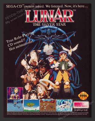 Lunar The Silver Star Sega Video Game 1990s Print Advertisement Ad 1992