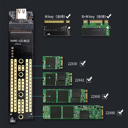 ORICO M.2 NVME Enclosure USB C Gen2 10Gbps PCIe SSD Case up to 2TB USB Type-C c - Afbeelding 8 van 12