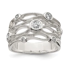 Silver Fancy CZ Ring QR7105