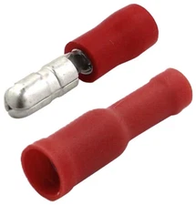 Bullet Connector Female 22/18 Ga; Xscorpion; Red; 100 Pcs
