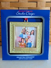 Regent Square Studio Design Dated 2022 Gold Photo Frame Ornament w/ Crystals