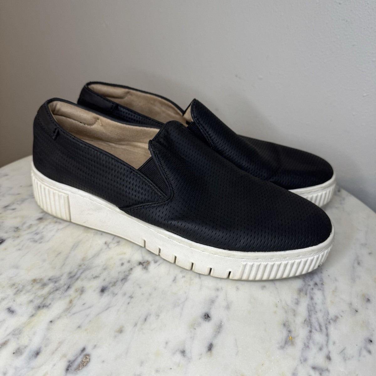 SOUL Naturalizer Size M Tia Platform Slip On Sneaker Black Shoes vegan  -R1