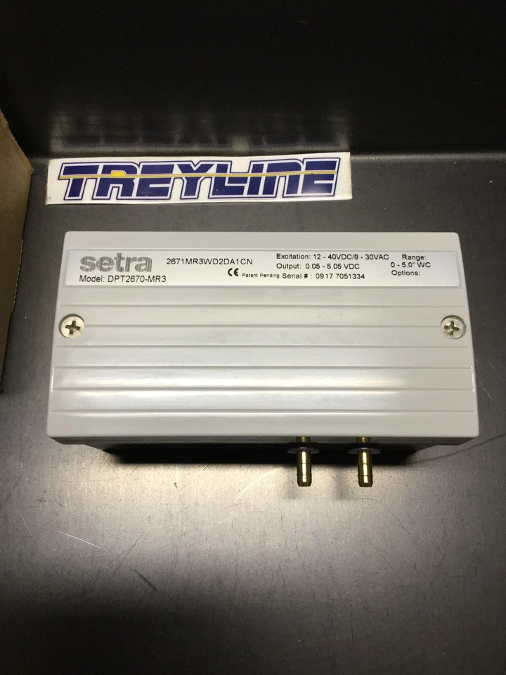 NEW, SETRA, DPT2670-MR3, PRESSURE TRANSDUCER, 12-40VDC, 9-30VAC, 0-50” WC(21D-2) - Image 2 of 4