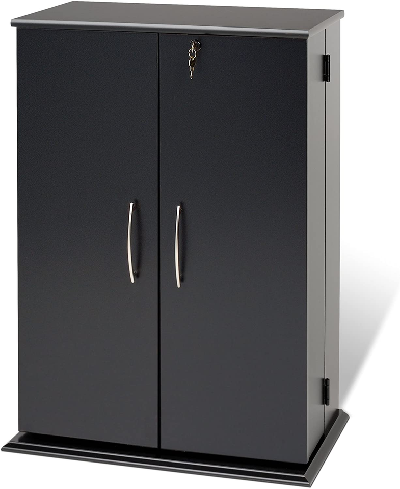 Movie Key Racks DVD CD Blu-Ray Storage Media Tower Unit Rack Home Movie Cabinet Locking ...