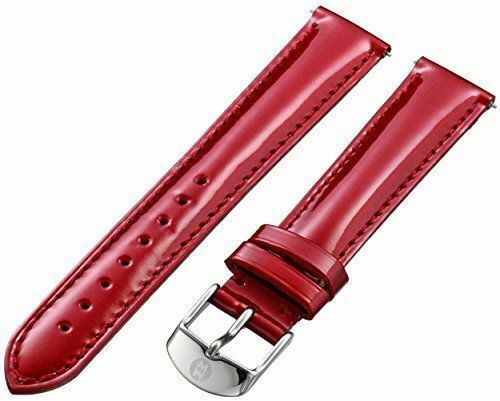 MICHELE 16MM Dark Red Metallic Genuine Snakeskin Leather  display picture 1