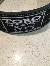 TORO OMEGA Suede/Leather Bench Press LEVER Belt XL Black 2 prong 10 mm thick