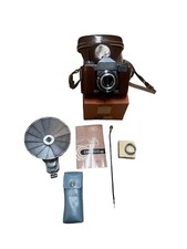Zeiss Ikon Contaflex Beta 35mm SLR Film Camera with Pantar 45mm With Extras Euc