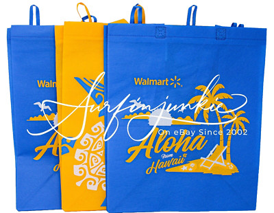 Walmart Aloha From Hawaii Shopping Reusable Tote Bag Grocery Groceries 3pc Set