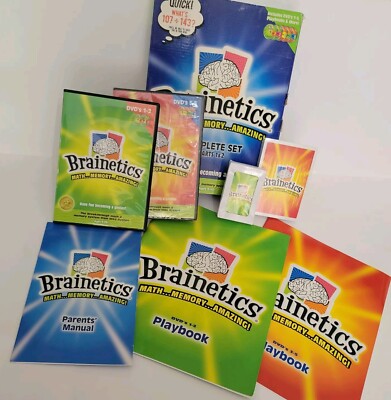Brainetics Math Memory System Complete Set Part 1 & 2 DVD s, Books, Some NEW!