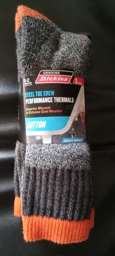 Men's Dickies Steel Toe Crew Performance Thermal Sock Heavyweight Cotton 3 Pair - Picture 7 of 27