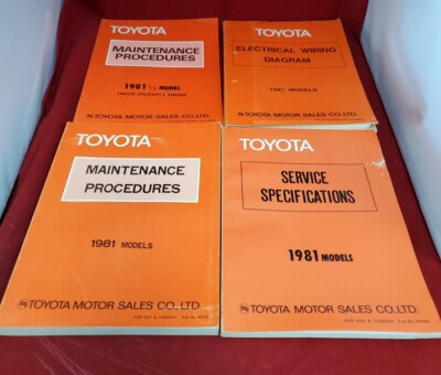 1981 TOYOTA SERVICE SPECIFICATIONS MAINTENANCE PROCEDURES ELECTRICAL DIAGRAM