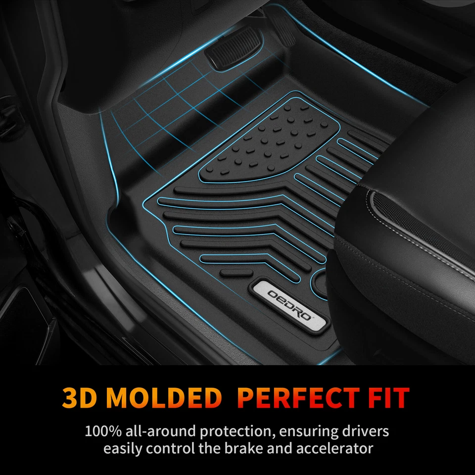 3D Molded Floor Mats Liners For 2010-2014 Ford F-150 SuperCrew Cab TPE Rubber Foto 2 de 4