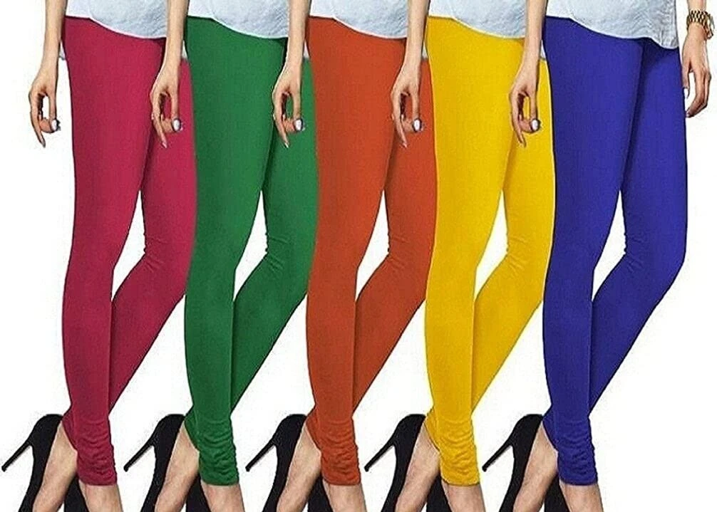 Soft Cotton Lycra Women's Churidar Legging Pack of 5 Stretchable