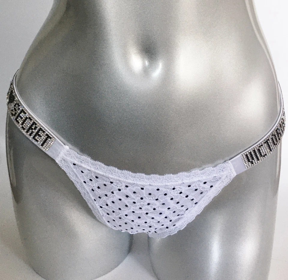 Victoria's Secret Estrás Brillo Correa Lacie Bikini Panty Lunares S Nuevo con Etiquetas Foto 3 de 4