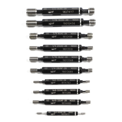 10 Pcs UNC/UNF Thread Plug Gage Gauge Set Double End Go And No Go H28 SKD11