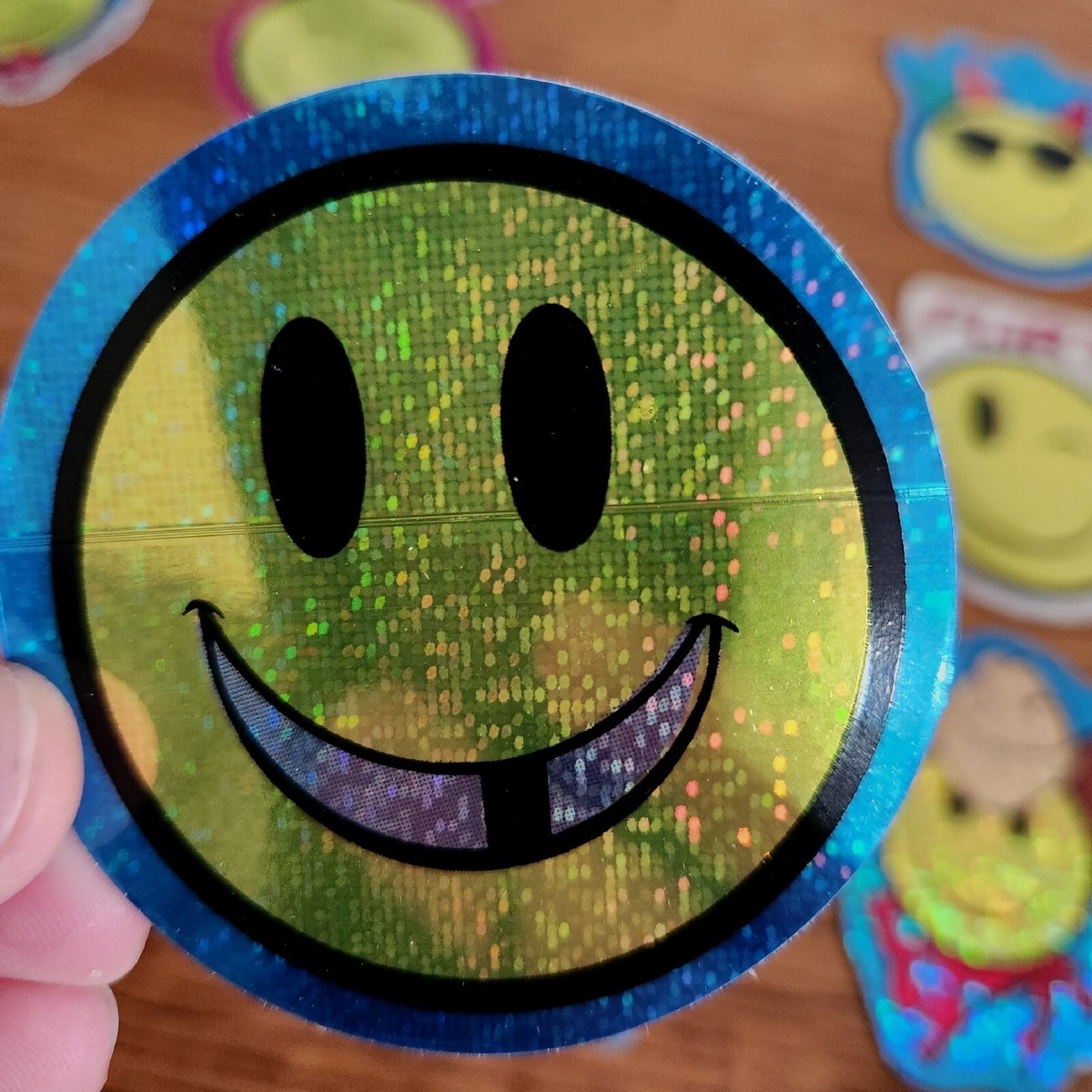 Vintage LOT 90s Y2k Prism SMILEY FACE Vending Machine Stickers