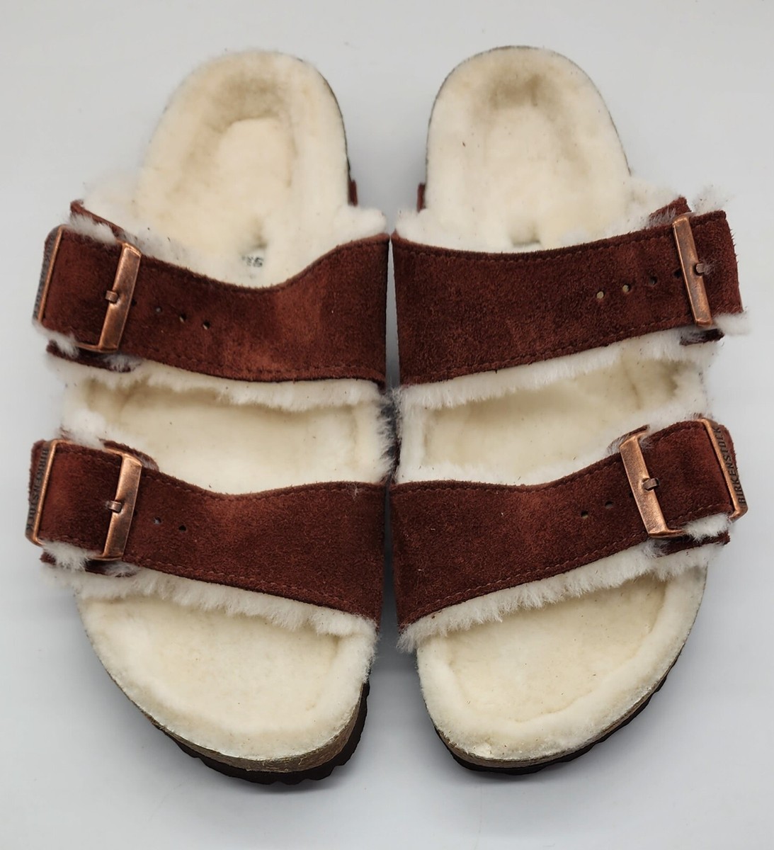 Birkenstock Leather Shearling Fur ARIZONA Port 40 Narrow BNIB